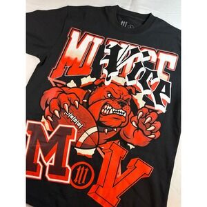 MI-VICE David Wang Mens Black Bulldog Football Graphic T-Shirt Size Large 111 MV